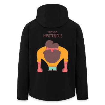 HIPSTER HUMAN dessin animé comique cadeau Hipsta - Veste softshell homme en polyester recyclé Stanley/Stella - noir - Dos - AI Model Male 185 light (185cm)