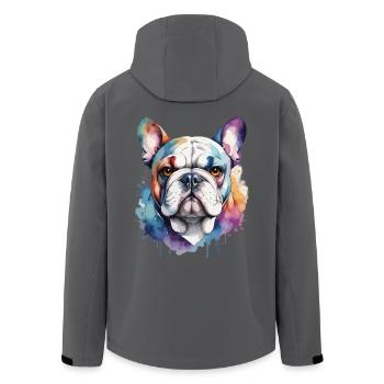 Französische Bulldogge Cool Cool Bunt - Recycelte Männer Softshell-Jacke von Stanley/Stella - Schwarz - Hinten - AI Model Male 185 light (185cm)