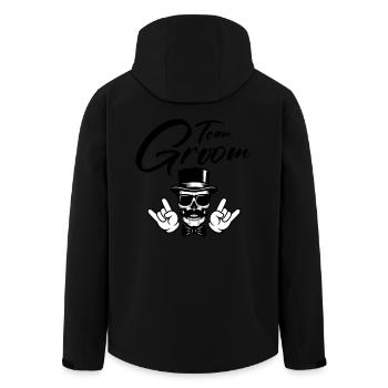 Palefrenier de l’équipe Bräutigam - Veste softshell homme en polyester recyclé Stanley/Stella - noir - Dos - AI Model Male 185 light (185cm)
