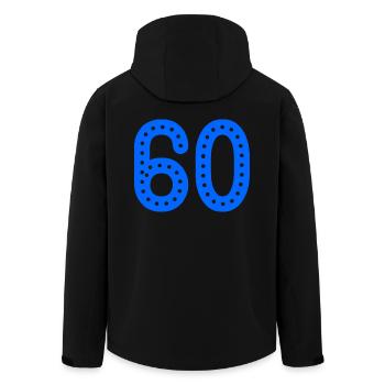 60. 60 ANS. 60e ANNIVERSAIRE. ANNIVERSAIRE 60 ANS. - Veste softshell homme en polyester recyclé Stanley/Stella - noir - Dos - AI Model Male 185 light (185cm)