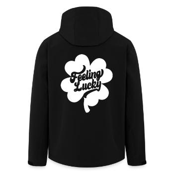 St. Patrick's Day Geschenk Kleeblatt Männer, Frauen, Kinder - Recycelte Männer Softshell-Jacke von Stanley/Stella - Schwarz - Hinten - AI Model Male 185 light (185cm)