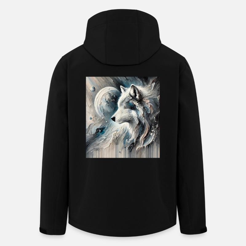 Abstract Wolf - Men’s Recycled Softshell Jacket by Stanley/Stella - black