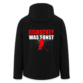 Eishockey was sonst - Recycelte Männer Softshell-Jacke von Stanley/Stella - Schwarz - Hinten - AI Model Male 185 light (185cm)