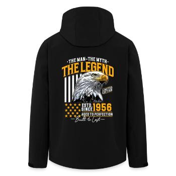 Millésime 1956 Homme Mythe Légende Anniversaire - Veste softshell homme en polyester recyclé Stanley/Stella - noir - Dos - AI Model Male 185 light (185cm)