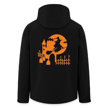 Halloween - Sorcière Cimetière - Orange - Veste softshell homme en polyester recyclé Stanley/Stella - noir - Dos - AI Model Male 185 light (185cm)