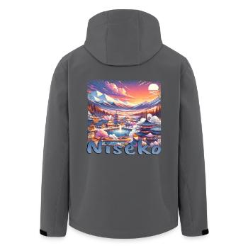 Niseko Japan Ski Holiday Winter Holiday Snow Grunge - Men’s Recycled Softshell Jacket by Stanley/Stella - black - Back - AI Model Male 185 light (185cm)