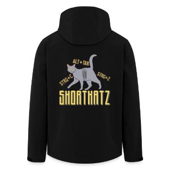 Short Katz - Men’s Recycled Softshell Jacket by Stanley/Stella - black - Back - AI Model Male 185 light (185cm)
