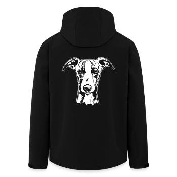 Whippet Portrait Dog Dogs Greyhounds Wilsigns - Men’s Recycled Softshell Jacket by Stanley/Stella - black - Back - AI Model Male 185 light (185cm)
