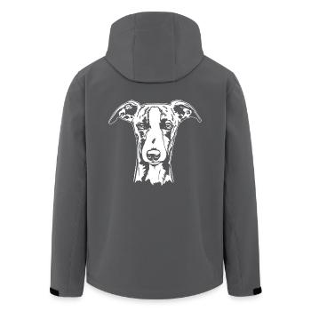 Whippet Portrait Dog Dogs Greyhounds Wilsigns - Men’s Recycled Softshell Jacket by Stanley/Stella - anthracite - Back - AI Model Male 185 light (185cm)