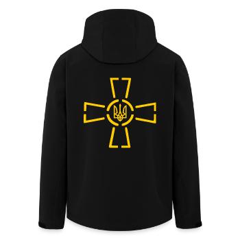Ukraine - Recycelte Männer Softshell-Jacke von Stanley/Stella - Schwarz - Hinten - AI Model Male 185 light (185cm)