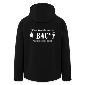 J’ai réussi mon bac - Veste softshell homme en polyester recyclé Stanley/Stella - noir - Dos - AI Model Male 185 light (185cm)