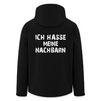 Nachbarschaftsstreit - Ich hasse meine Nachbarn - Recycelte Männer Softshell-Jacke von Stanley/Stella - Schwarz - Hinten - AI Model Male 185 light (185cm)