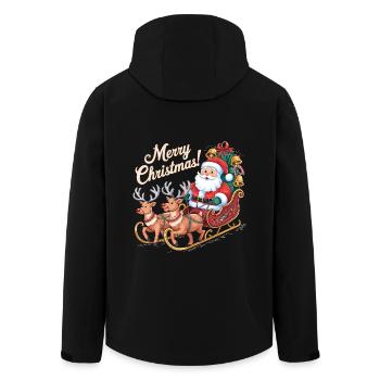 Weihnachtsmann Rentier Schlitten Merry Christmas - Recycelte Männer Softshell-Jacke von Stanley/Stella - Schwarz - Hinten - AI Model Male 185 light (185cm)