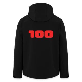 100. 100 ANS. 100e ANNIVERSAIRE. ANNIVERSAIRE 100 - Veste softshell homme en polyester recyclé Stanley/Stella - noir - Dos - AI Model Male 185 light (185cm)