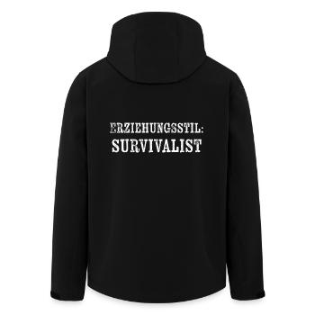 Erziehungsstil Survivalist - Recycelte Männer Softshell-Jacke von Stanley/Stella - Schwarz - Hinten - AI Model Male 185 light (185cm)