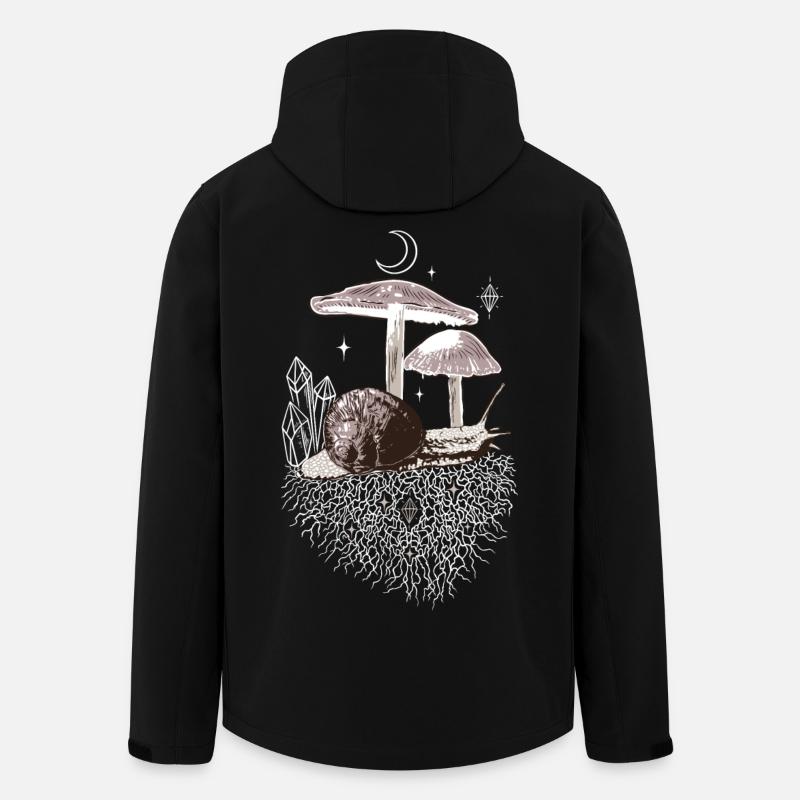 Pilze Weinbergschnecke Schnecke Kristalle - Recycelte Männer Softshell-Jacke von Stanley/Stella - Schwarz