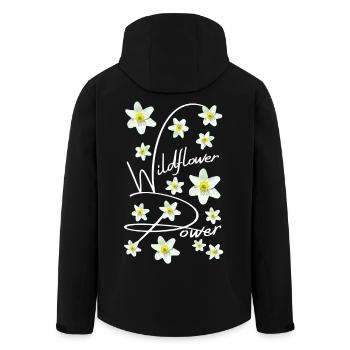 BUSCHWINDRÖSCHEN - Recycelte Männer Softshell-Jacke von Stanley/Stella - Schwarz - Hinten - AI Model Male 185 light (185cm)
