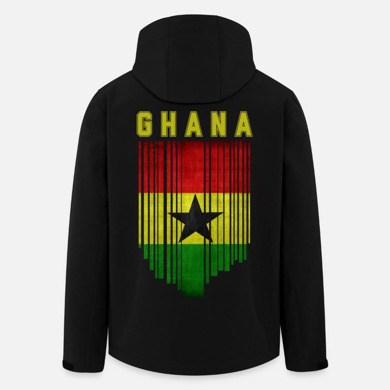 Ghana Flagge, ghanaischer Stolz - Recycelte Männer Softshell-Jacke von Stanley/Stella - Schwarz