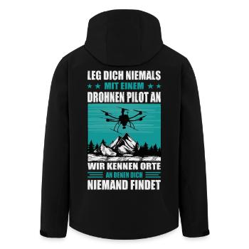 Drohnenpilot Geschenk Drohne Männer Geburtstag - Recycelte Männer Softshell-Jacke von Stanley/Stella - Schwarz - Hinten - AI Model Male 185 light (185cm)
