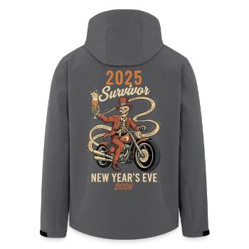 Silvester 2025 Survivor Silvester 2026 - Recycelte Männer Softshell-Jacke von Stanley/Stella - Schwarz - Hinten - AI Model Male 185 light (185cm)