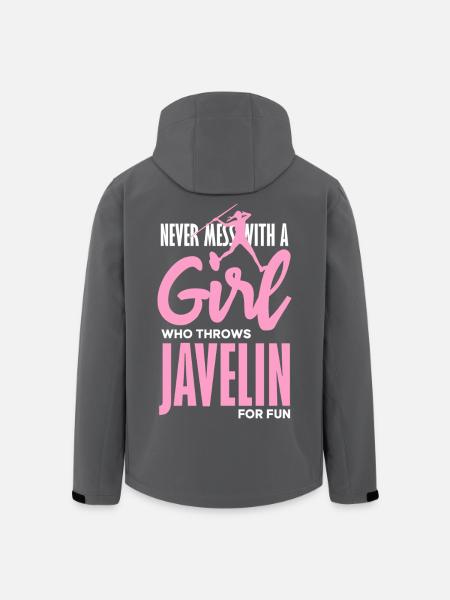 Javelin thrower with fun statement - Men’s Recycled Softshell Jacket by Stanley/Stella - black