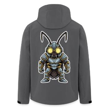 Cockroach Steampunk Soldier Armor Steel Bluish - Men’s Recycled Softshell Jacket by Stanley/Stella - black - Back - AI Model Male 185 light (185cm)