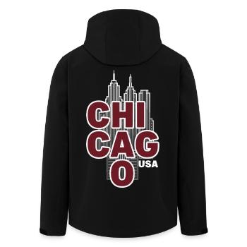 Chicago Skyline USA Illinois - Recycelte Männer Softshell-Jacke von Stanley/Stella - Schwarz - Hinten - AI Model Male 185 light (185cm)