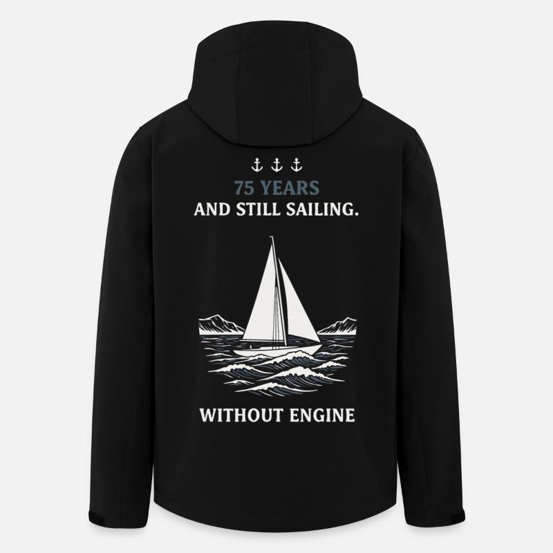75e anniversaire de la navigation sans moteur - Veste softshell homme en polyester recyclé Stanley/Stella - noir