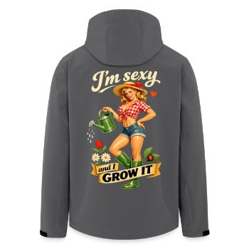 Jardinière pin-up sexy : Je suis sexy et je le cultive - Veste softshell homme en polyester recyclé Stanley/Stella - noir - Dos - AI Model Male 185 light (185cm)