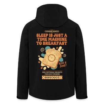 Frühstücksschlaf ist nur eine Zeitmaschine für - Recycelte Männer Softshell-Jacke von Stanley/Stella - Schwarz - Hinten - AI Model Male 185 light (185cm)