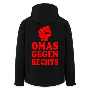 Omas gegen rechts - Recycelte Männer Softshell-Jacke von Stanley/Stella - Schwarz - Hinten - AI Model Male 185 light (185cm)