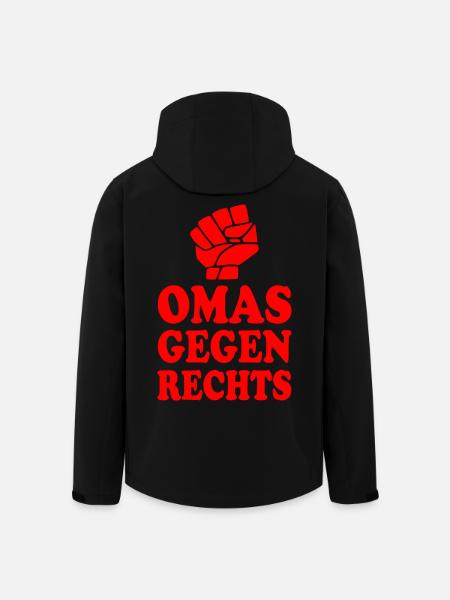 Omas gegen rechts - Recycelte Männer Softshell-Jacke von Stanley/Stella - Schwarz