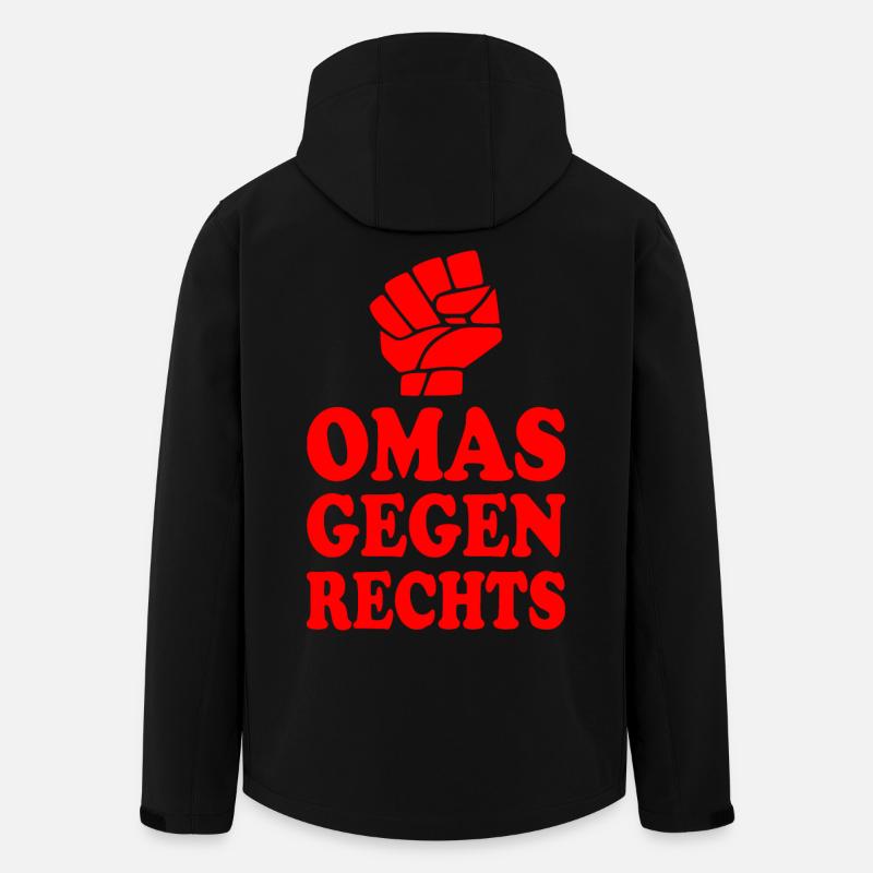 Omas gegen rechts - Recycelte Männer Softshell-Jacke von Stanley/Stella - Schwarz