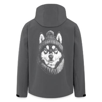 Husky Pudelmütze Siberian Husky Hunde Hund - Recycelte Männer Softshell-Jacke von Stanley/Stella - Schwarz - Hinten - AI Model Male 185 light (185cm)