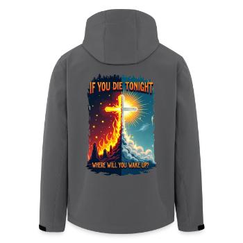 If you die, where do you wake up? - Men’s Recycled Softshell Jacket by Stanley/Stella - black - Back - AI Model Male 185 light (185cm)
