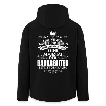 BAUARBEITER - Majestät - Recycelte Männer Softshell-Jacke von Stanley/Stella - Schwarz - Hinten - AI Model Male 185 light (185cm)