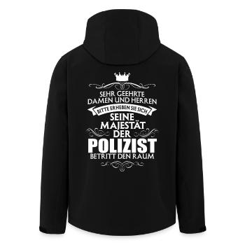 POLIZIST - Majestät - Recycelte Männer Softshell-Jacke von Stanley/Stella - Schwarz - Hinten - AI Model Male 185 light (185cm)