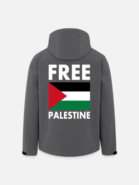 Free palestine - Stanley/Stella herre softshelljakke i genanvendt polyester - sort