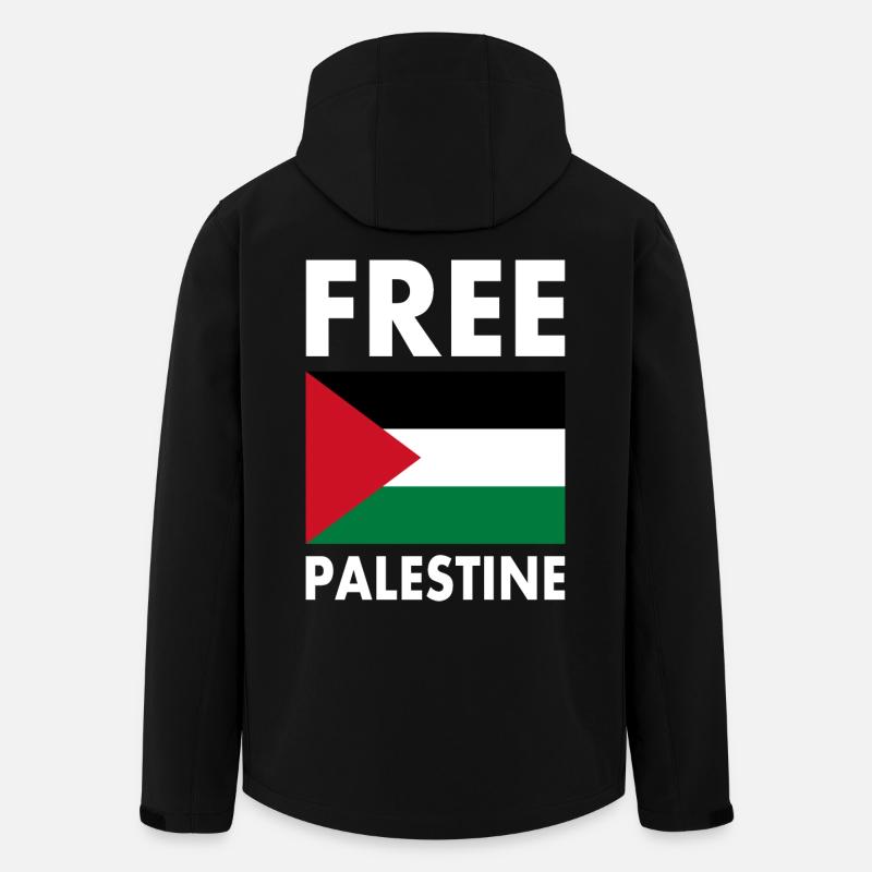 Free palestine - Stanley/Stella herre softshelljakke i genanvendt polyester Discoverer - sort