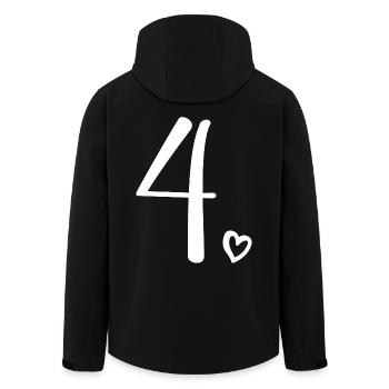 4ème anniversaire Enfants Filles 4 ans Mignon Numéro 4 - Veste softshell homme en polyester recyclé Stanley/Stella - noir - Dos - AI Model Male 185 light (185cm)