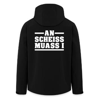 AN SCHEISS MUASS I - Recycelte Männer Softshell-Jacke von Stanley/Stella - Schwarz - Hinten - AI Model Male 185 light (185cm)