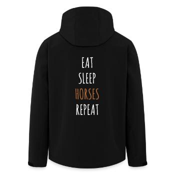 Horse Girl Horse Woman Horse Gift Idea - Men’s Recycled Softshell Jacket by Stanley/Stella - black - Back - AI Model Male 185 light (185cm)