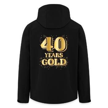 Anniversaire 40 Years gOLD anniversaire rond - Veste softshell homme en polyester recyclé Stanley/Stella - noir - Dos - AI Model Male 185 light (185cm)
