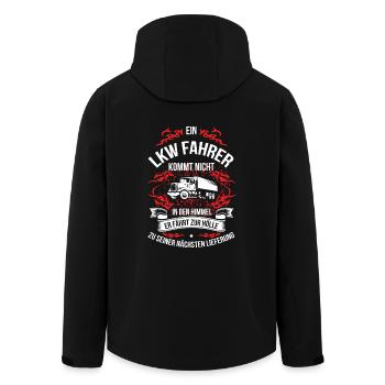 LKW Fahrer kommen nicht in den Himmel in die Hölle - Recycelte Männer Softshell-Jacke von Stanley/Stella - Schwarz - Hinten - AI Model Male 185 light (185cm)