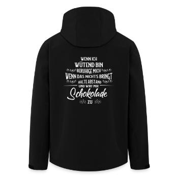 Chocolate when I'm angry we go to chocolate - Men’s Recycled Softshell Jacket by Stanley/Stella - black - Back - AI Model Male 185 light (185cm)