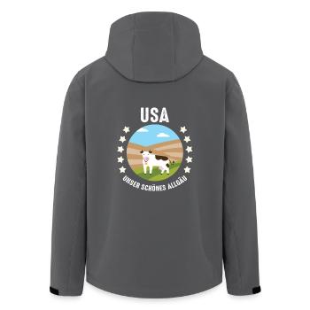 Urlaub im Allgäu Unser schönes Allgäu - Recycelte Männer Softshell-Jacke von Stanley/Stella - Anthrazit - Hinten - AI Model Male 185 light (185cm)