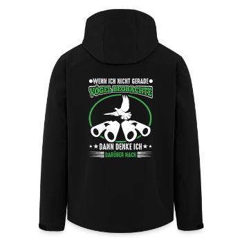 Wenn ich nicht gerade Vögel beobachte dann denke - Recycelte Männer Softshell-Jacke von Stanley/Stella - Schwarz - Hinten - AI Model Male 185 light (185cm)