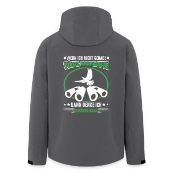 Wenn ich nicht gerade Vögel beobachte dann denke - Recycelte Männer Softshell-Jacke von Stanley/Stella - Anthrazit - Hinten - AI Model Male 185 light (185cm)