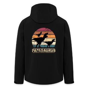 Papasaurus Dinosaurier Kinder Dinos Geschenk - Recycelte Männer Softshell-Jacke von Stanley/Stella - Schwarz - Hinten - AI Model Male 185 light (185cm)