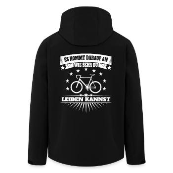 Rennrad - Rennradfahrer Leiden - Recycelte Männer Softshell-Jacke von Stanley/Stella - Schwarz - Hinten - AI Model Male 185 light (185cm)
